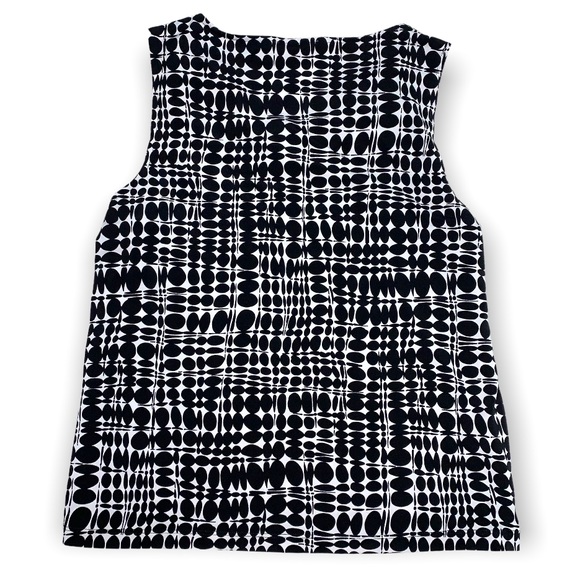 CK Calvin Klein Tank Top Women’s XLP Black White Circle Pattern Cowl Sleeveless - Picture 3 of 6